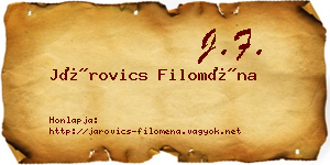 Járovics Filoména névjegykártya